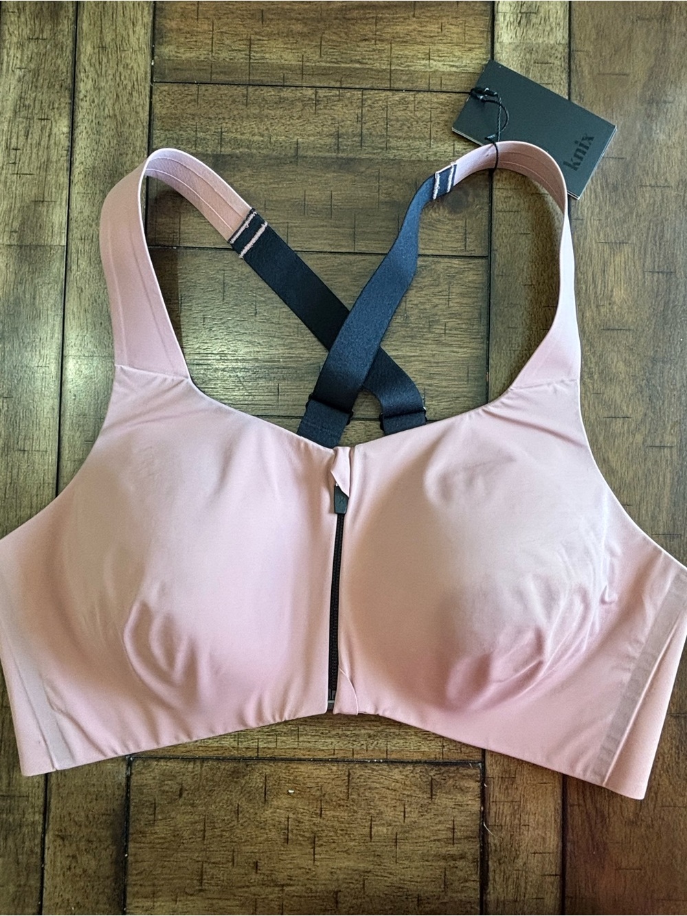 Knix Catalyst Blush Pink Front-Zip Sports Bra